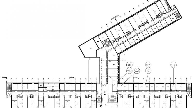 Typpipark-rakennuksen 2. kerroksen pohjapiirros