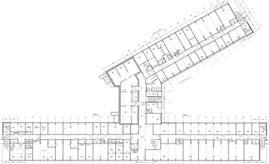 Typpipark-rakennuksen 0. kerroksen pohjapiirros